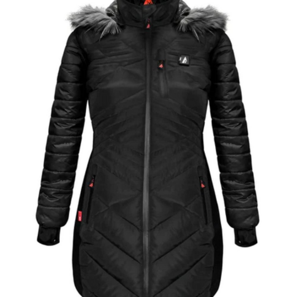 ActionHeat 5V Women's Heated Long Puffer Jacket W/ Hood